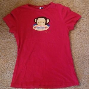 Size Large in Girls, Red shirt with Monkey